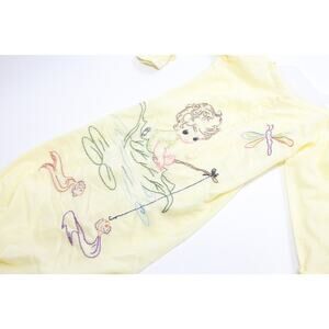 Child Fishing, Water Babies, Embroidered, Newborn, Onesie, 1960s, Infant Wear